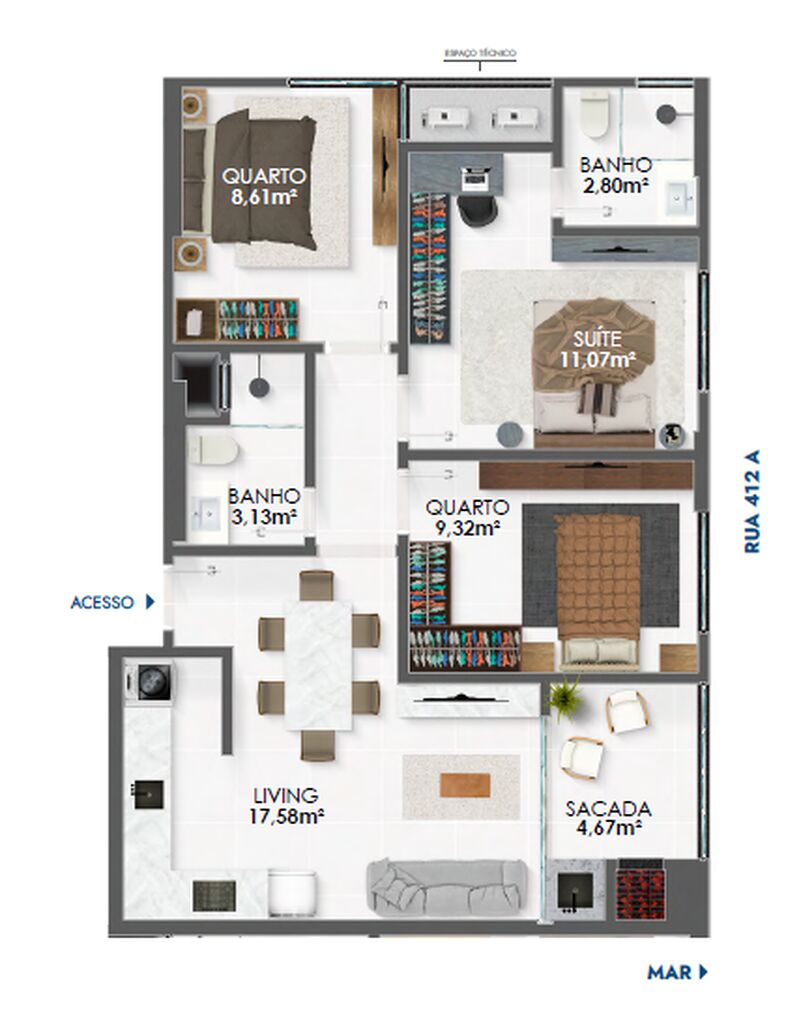 Apartamento, 3 quartos, 70 m² - Foto 6