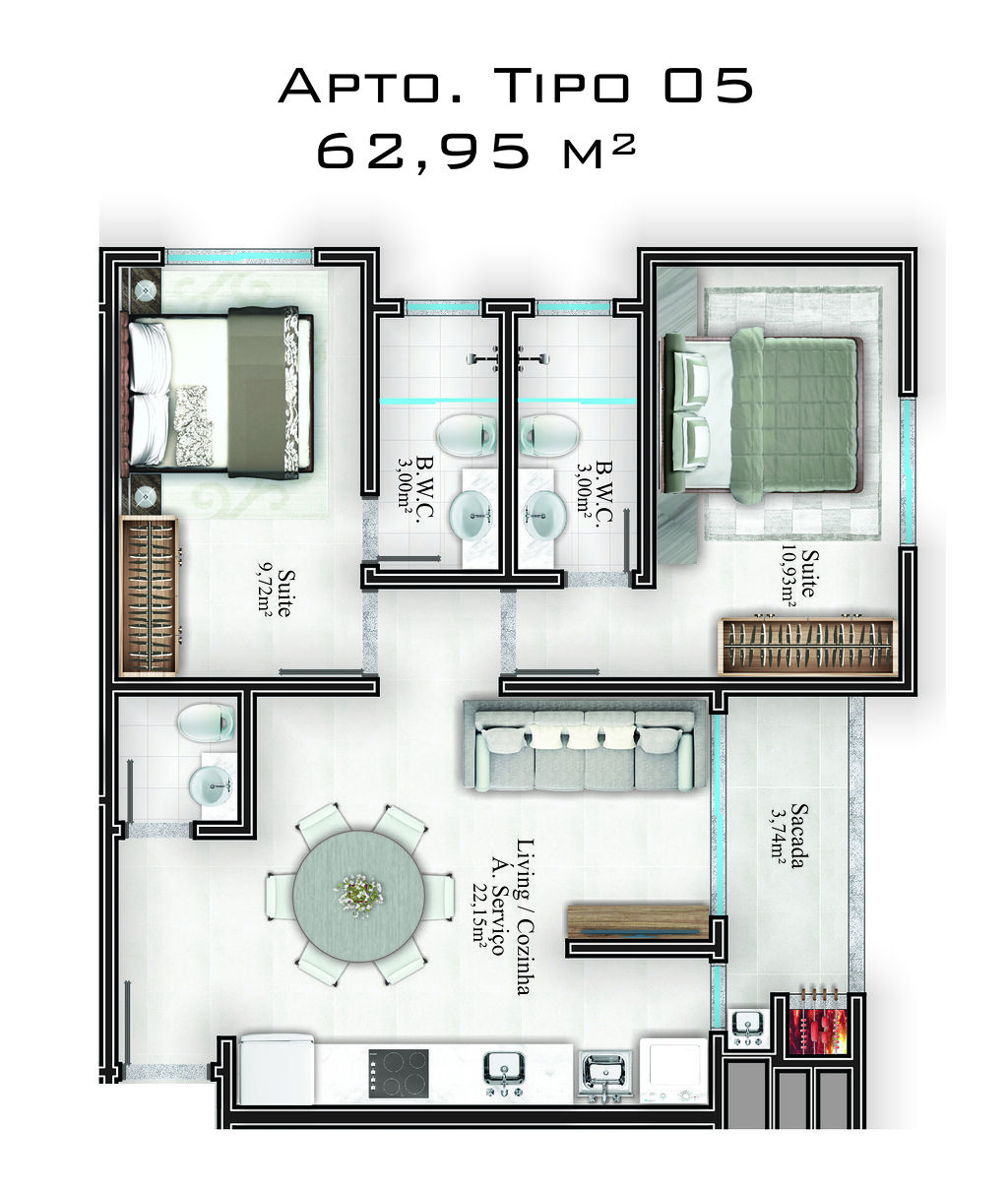 Apartamento, 2 quartos, 64 m² - Foto 3