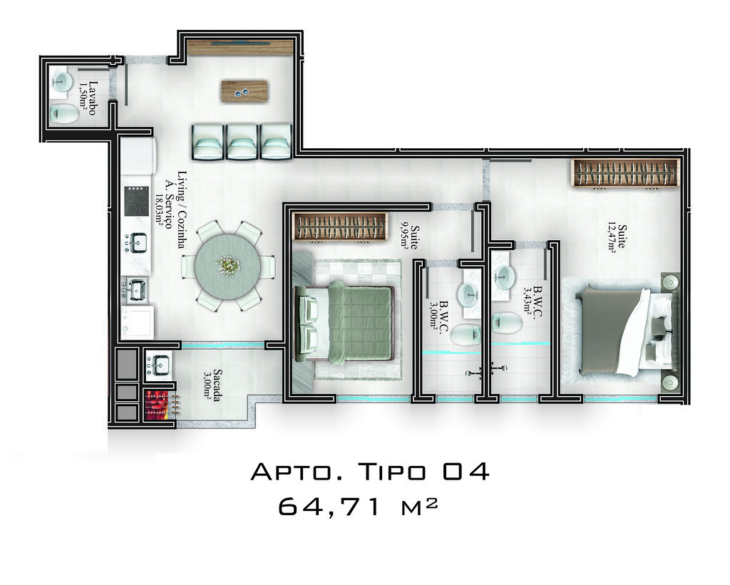 Apartamento, 2 quartos, 64 m² - Foto 7