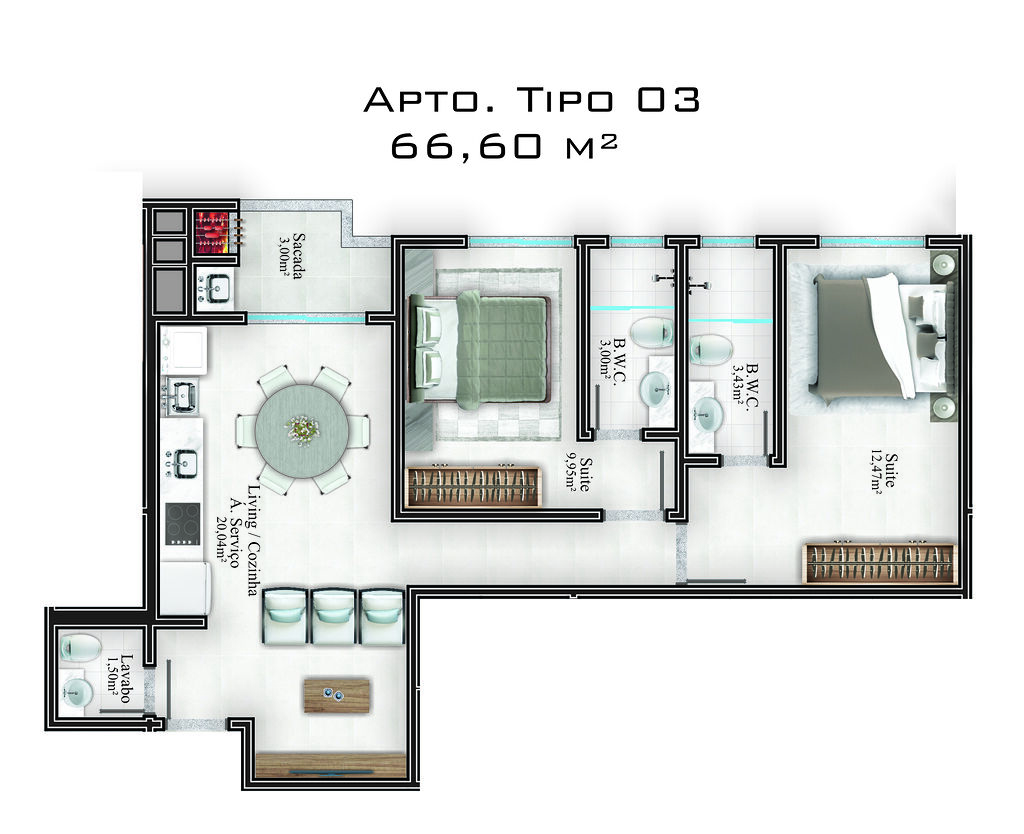 Apartamento, 2 quartos, 64 m² - Foto 8