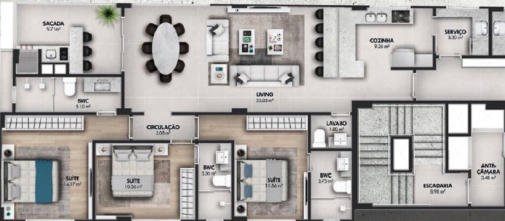 Apartamento, 3 quartos, 125 m² - Foto 2