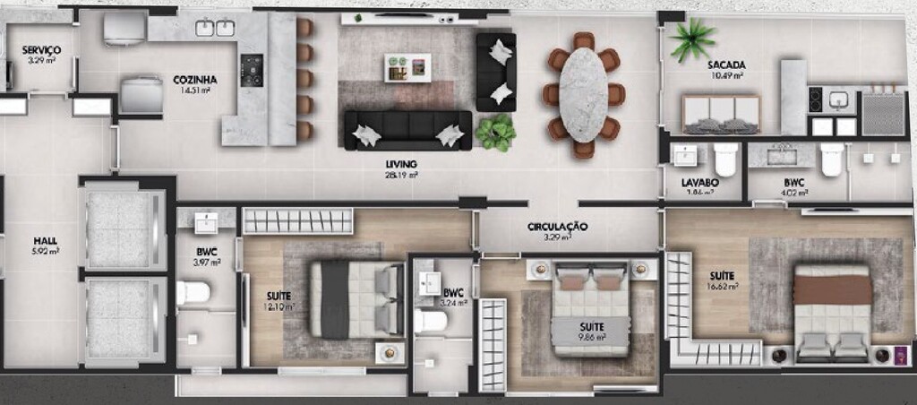 Apartamento, 3 quartos, 125 m² - Foto 3