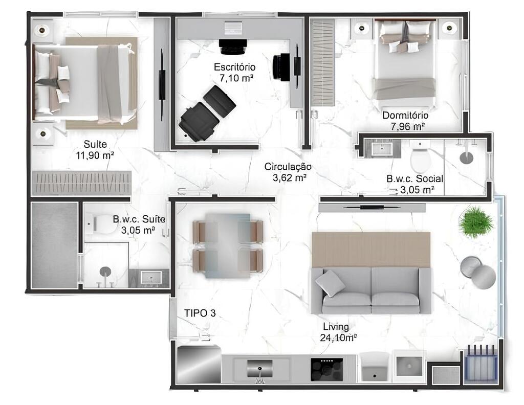 Apartamento, 69 m² - Foto 4