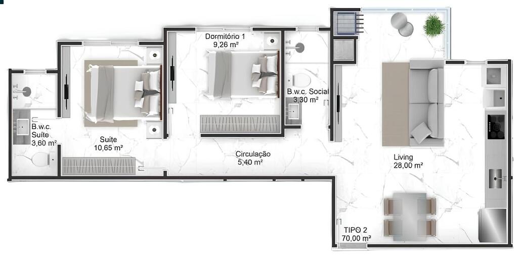 Apartamento, 69 m² - Foto 6