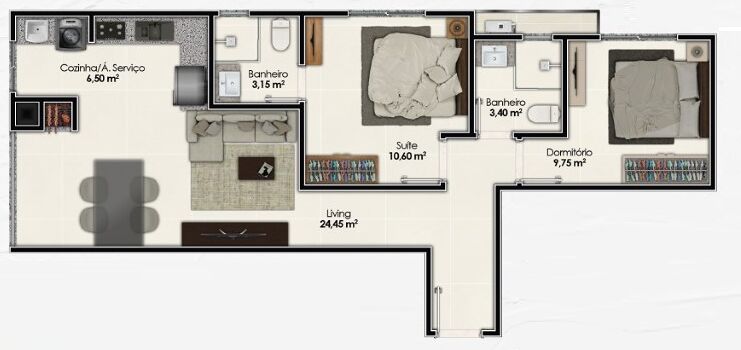 Apartamento, 2 quartos, 66 m² - Foto 5