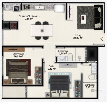 Apartamento, 2 quartos, 66 m² - Foto 7