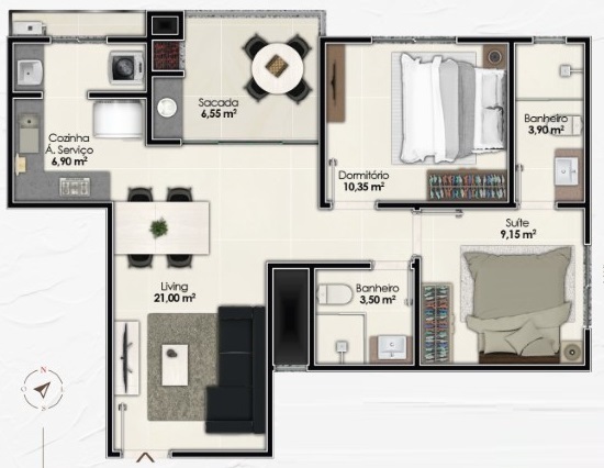 Apartamento, 2 quartos, 66 m² - Foto 14