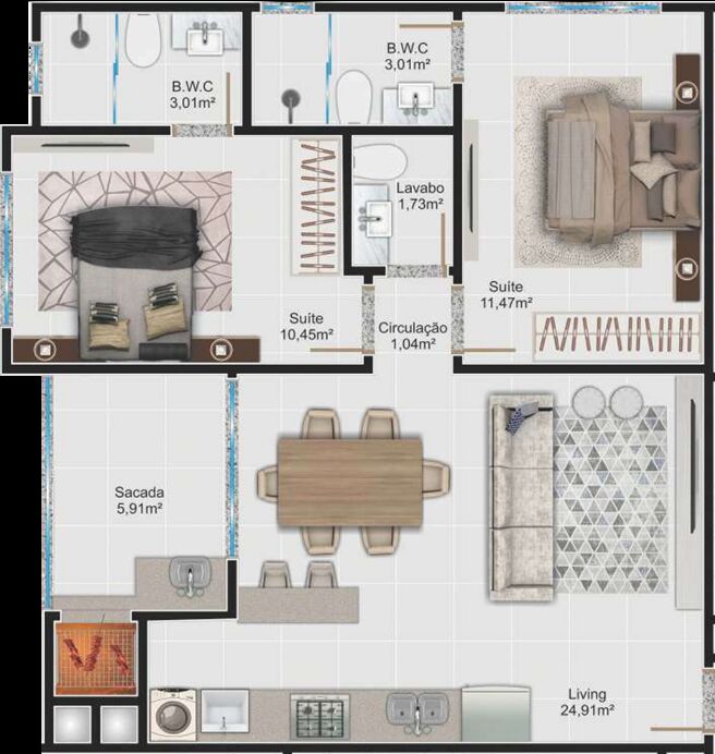 Apartamento, 2 quartos, 68 m² - Foto 8