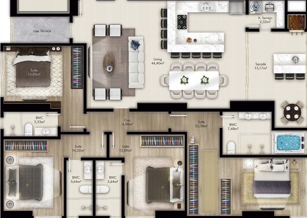 Apartamento, 3 quartos, 165 m² - Foto 5