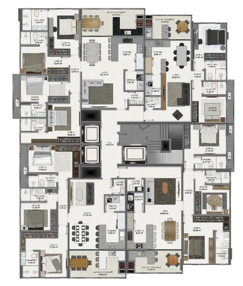 Apartamento, 3 quartos, 141 m² - Foto 2