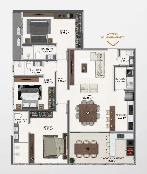 Apartamento, 3 quartos, 141 m² - Foto 4