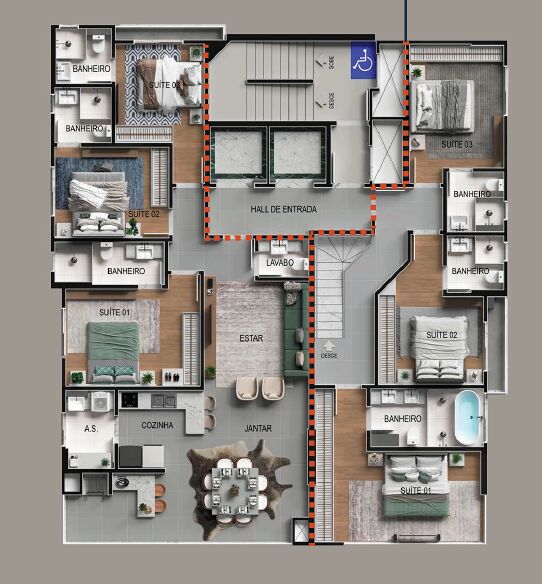 Apartamento, 3 quartos, 113 m² - Foto 1