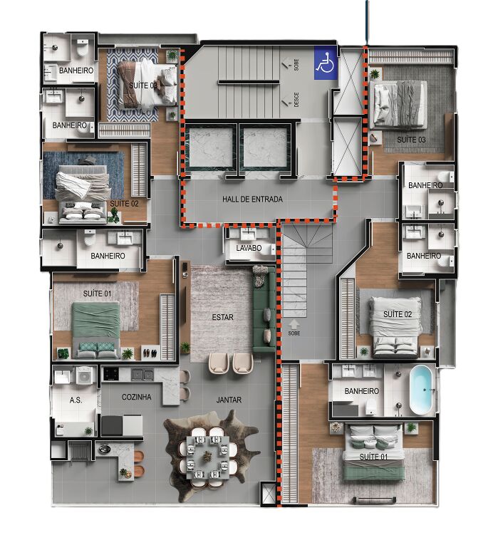 Apartamento, 3 quartos, 113 m² - Foto 2