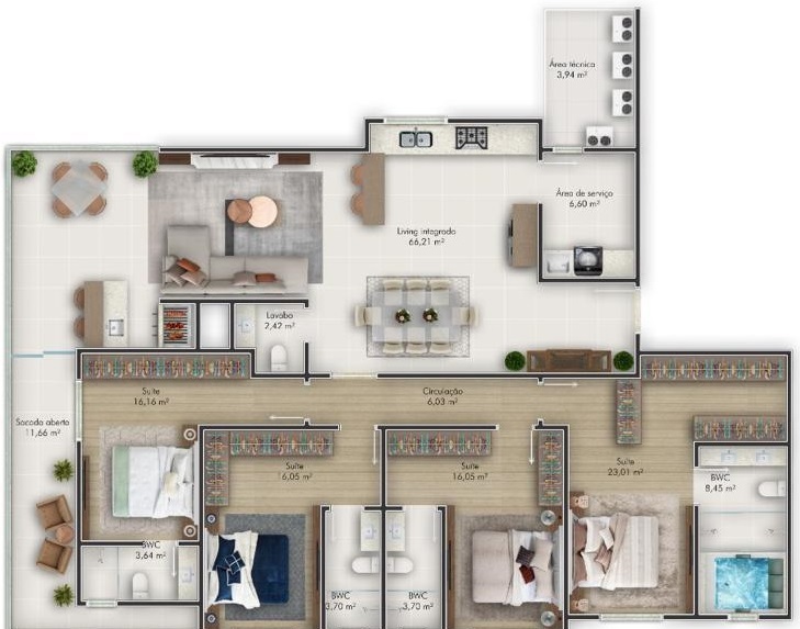 Apartamento, 4 quartos, 206 m² - Foto 3
