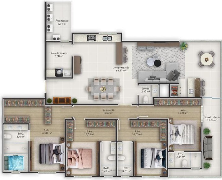 Apartamento, 4 quartos, 206 m² - Foto 4