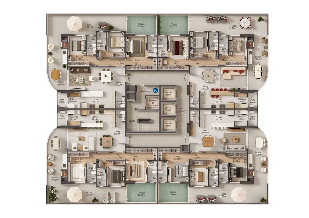 Apartamento, 3 quartos, 190 m² - Foto 1