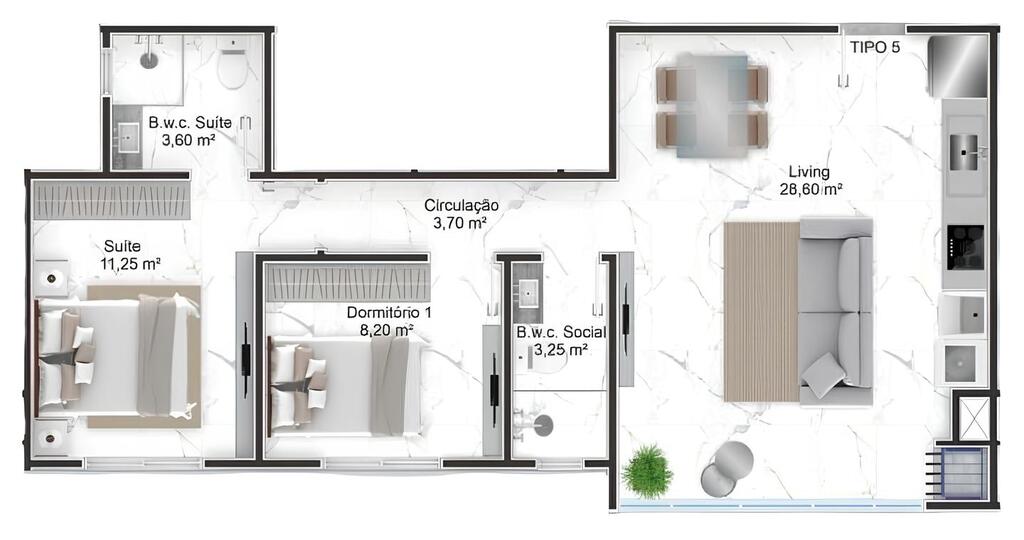 Apartamento, 3 quartos, 69 m² - Foto 3