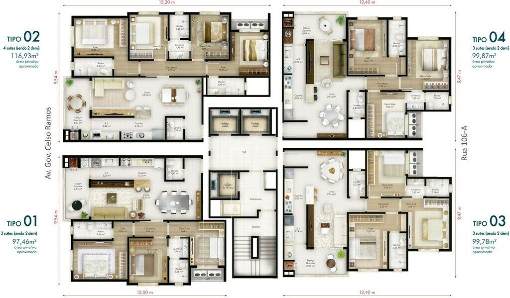 Apartamento, 4 quartos, 119 m² - Foto 2