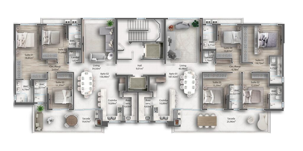 Apartamento, 4 quartos, 187 m² - Foto 2