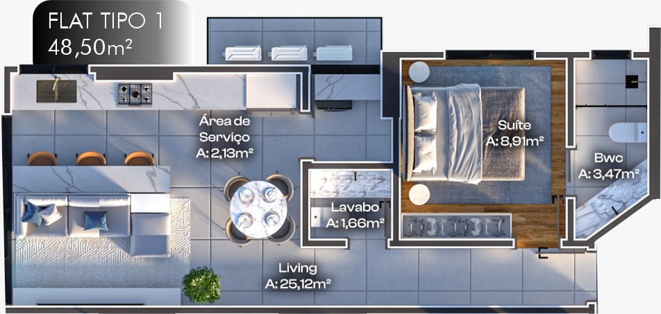 Apartamento, 1 quarto, 44 m² - Foto 5