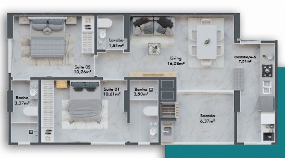 Apartamento, 69 m² - Foto 3