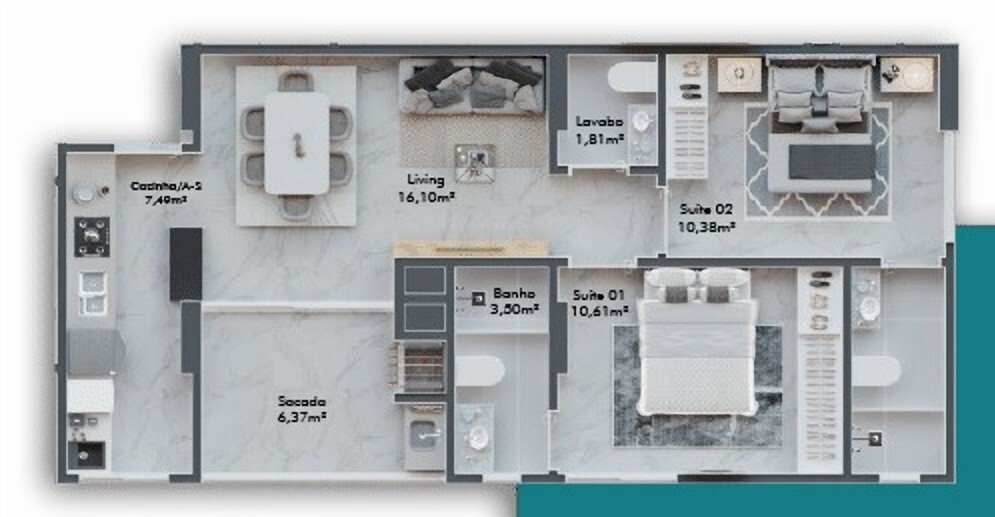 Apartamento, 69 m² - Foto 4