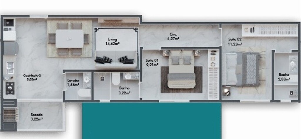 Apartamento, 69 m² - Foto 5