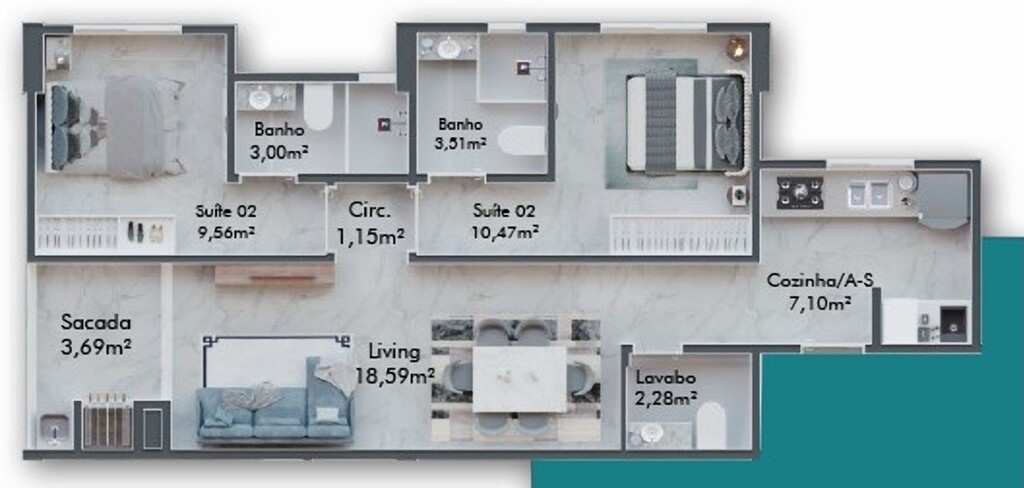 Apartamento, 69 m² - Foto 6