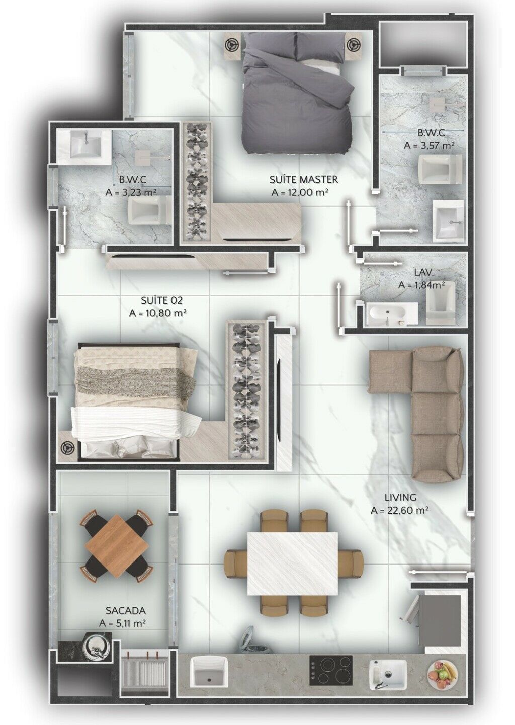 Apartamento, 2 quartos, 70 m² - Foto 8
