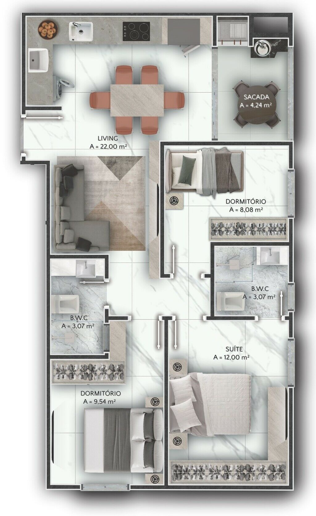Apartamento, 2 quartos, 70 m² - Foto 9