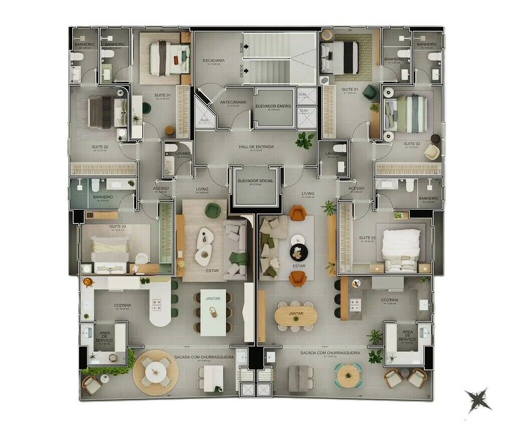 Apartamento, 3 quartos, 120 m² - Foto 1