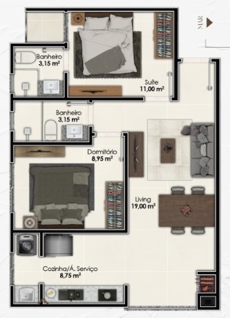 Apartamento, 2 quartos, 61 m² - Foto 4
