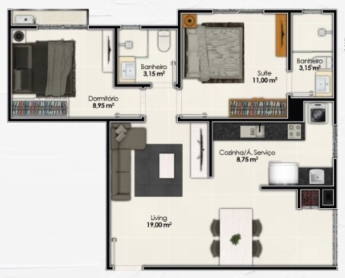 Apartamento, 2 quartos, 61 m² - Foto 10
