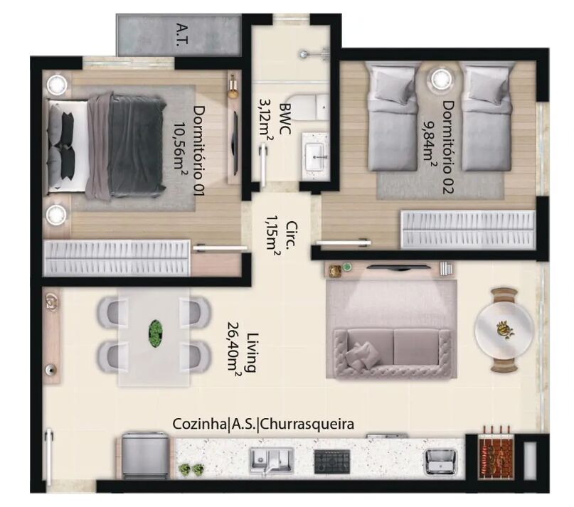 Apartamento, 2 quartos, 54 m² - Foto 5