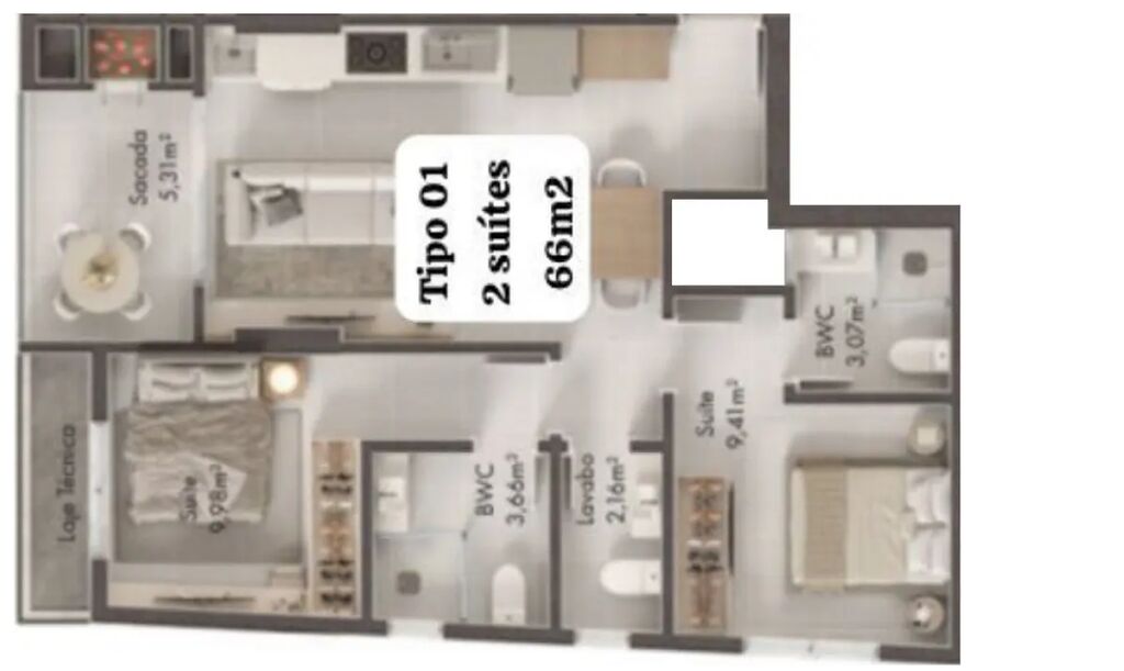 Apartamento, 65 m² - Foto 4