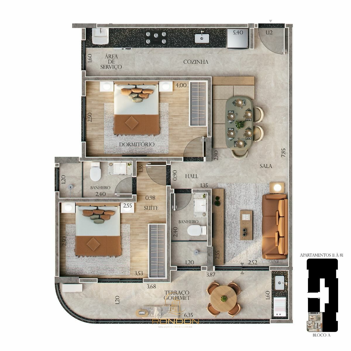 Apartamento, 2 quartos, 72 m² - Foto 2