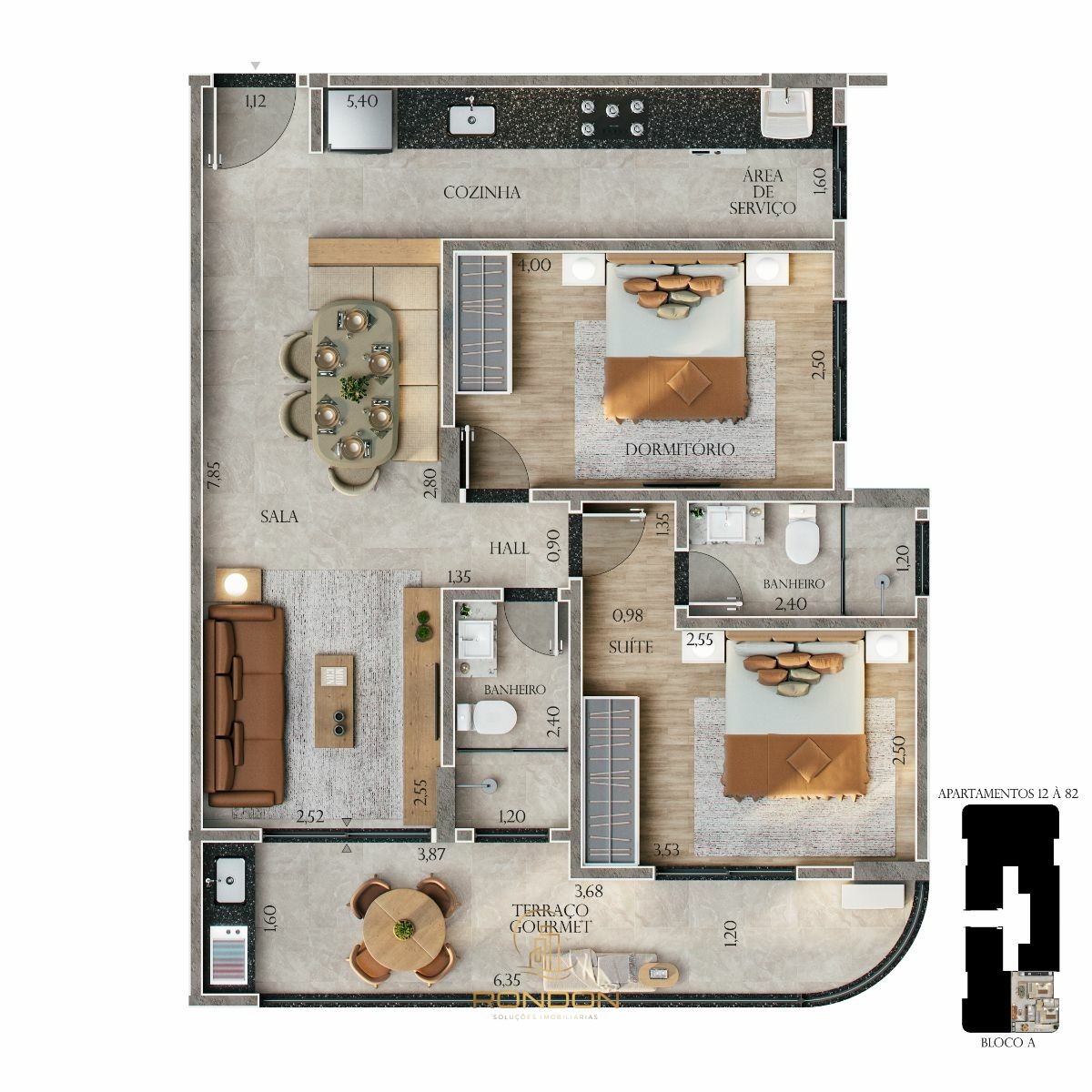 Apartamento, 2 quartos, 72 m² - Foto 3