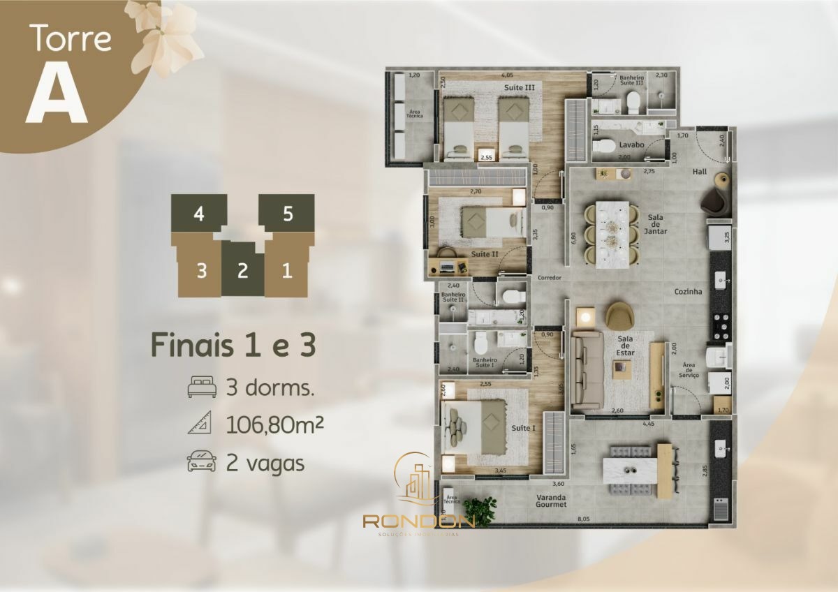 Apartamento, 3 quartos, 106 m² - Foto 3