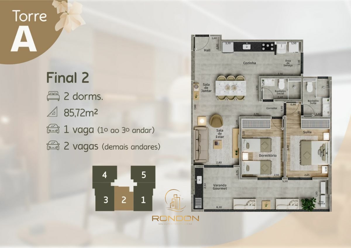 Apartamento, 2 quartos, 85 m² - Foto 2