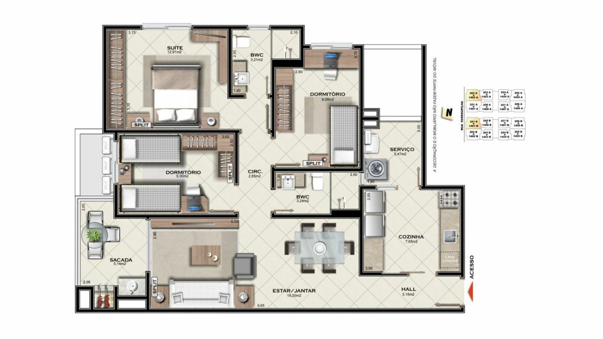 Apartamento, 3 quartos, 93 m² - Foto 2