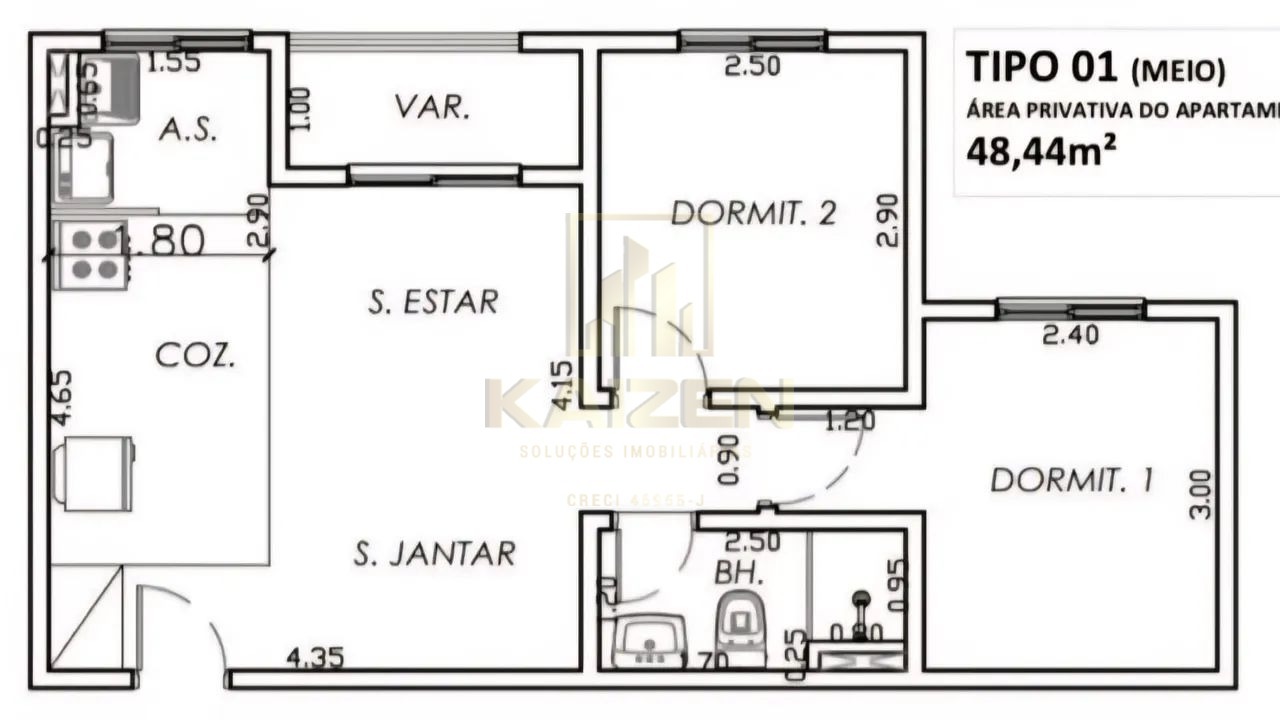 Apartamento, 2 quartos, 48 m² - Foto 4