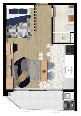 Apartamento 1 dormitório sendo 1 suíte com para venda em São Paulo - SP